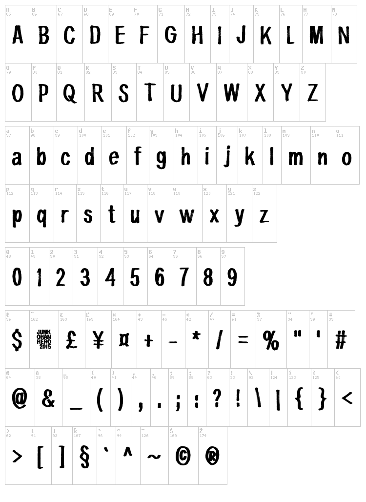 Something in the air font map